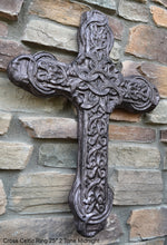 Load image into Gallery viewer, Religious Cross Celtic Ring wall art plaque decor Sculpture 25&quot; www.NEO-MFG.com White marble
