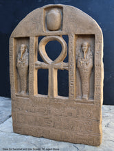 Load image into Gallery viewer, History Egyptian Stele for Senebef and Ipta Scarab Artifact Carved Sculpture Statue 16&quot; Tall www.Neo-Mfg.com Museum reproduction
