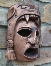 Load image into Gallery viewer, History Aztec Maya Artifact Warrior mask Jaguar Sculpture Statue 10&quot; Tall www.Neo-Mfg.com
