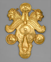 Load image into Gallery viewer, Assyrian Horned Lion griffin Persian Persepolis art Sculpture wall plaque relief www.Neo-Mfg.com 10&quot;
