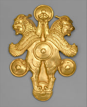 Load image into Gallery viewer, Assyrian Horned Lion griffin Persian Persepolis art Sculpture wall plaque relief www.Neo-Mfg.com 10&quot;

