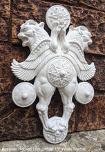 Load image into Gallery viewer, Assyrian Horned Lion griffin Persian Persepolis art Sculpture wall plaque relief www.Neo-Mfg.com 10&quot;

