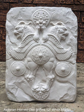 Load image into Gallery viewer, Assyrian Horned Lion griffin Persian Persepolis art Sculpture wall plaque relief www.Neo-Mfg.com 12&quot;
