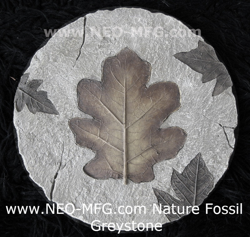 Nature Fossil LEAF 2pc set wall Art Sculpture Frieze Plaque Home decor 9" neo-mfg c11