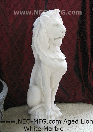 Animal LION aged sculpture statue 32" tall Neo-Mfg Museum reproduction