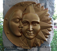 Load image into Gallery viewer, Sun &amp; Moon Harmony Wall sculpture plaque 15.5&quot; 2 tone finish Neo-Mfg
