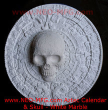 Load image into Gallery viewer, History Aztec Maya Artifact Carved Skull on Calendar Sculpture Statue 17&quot; Tall Neo-Mfg
