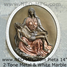 Load image into Gallery viewer, Pieta Wall Sculpture After the original by Michelangelo 14.5&quot; tall Neo-Mfg
