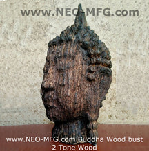 Load image into Gallery viewer, Religious Buddha bust Carved petrified weathered wood Sculpture Statue Large 16&quot; www.Neo-Mfg.com
