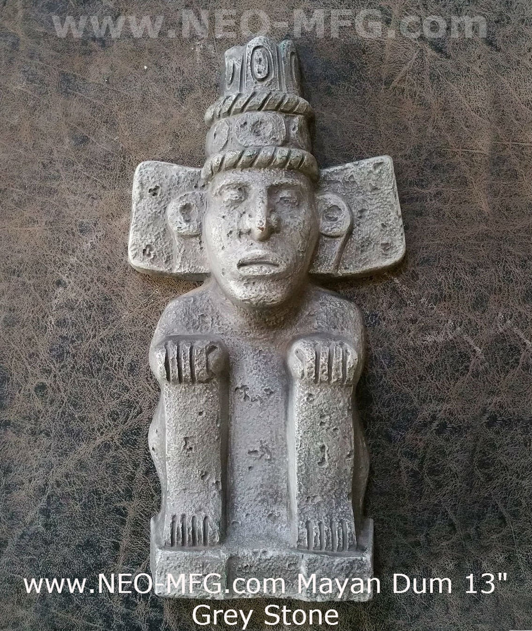 History Aztec Maya Dum Sculpture Statue 13" Tall Wall www.Neo-Mfg.com