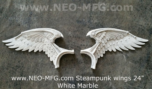 Angel Wings STEAMPUNK wall sculpture statue plaque www.Neo-Mfg.com 24" wide 2pc